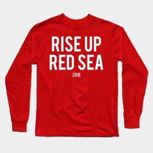 Rise Up Red Sea: White Long Sleeve T-Shirt